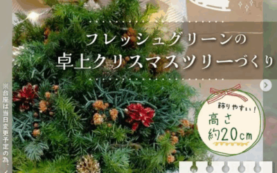 フレッシュグリーンの卓上クリスマスツリーづくり in さとぴあ